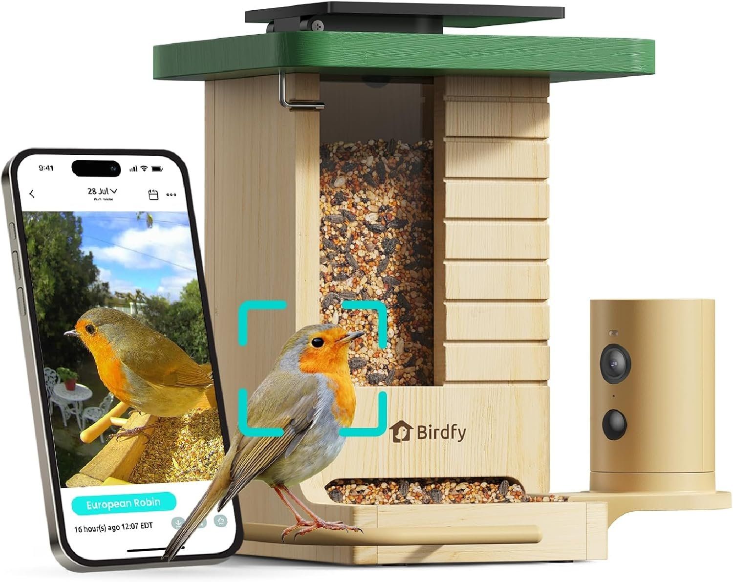 Casette per uccelli: Vogelfutterhaus Kamera Solar KI-Erkennung 1080P App – Nuovo e nell'imballaggio originale da Hallau venduto da Sale50OFF 2
