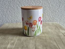 Vorratsdose mit Tulpendekor