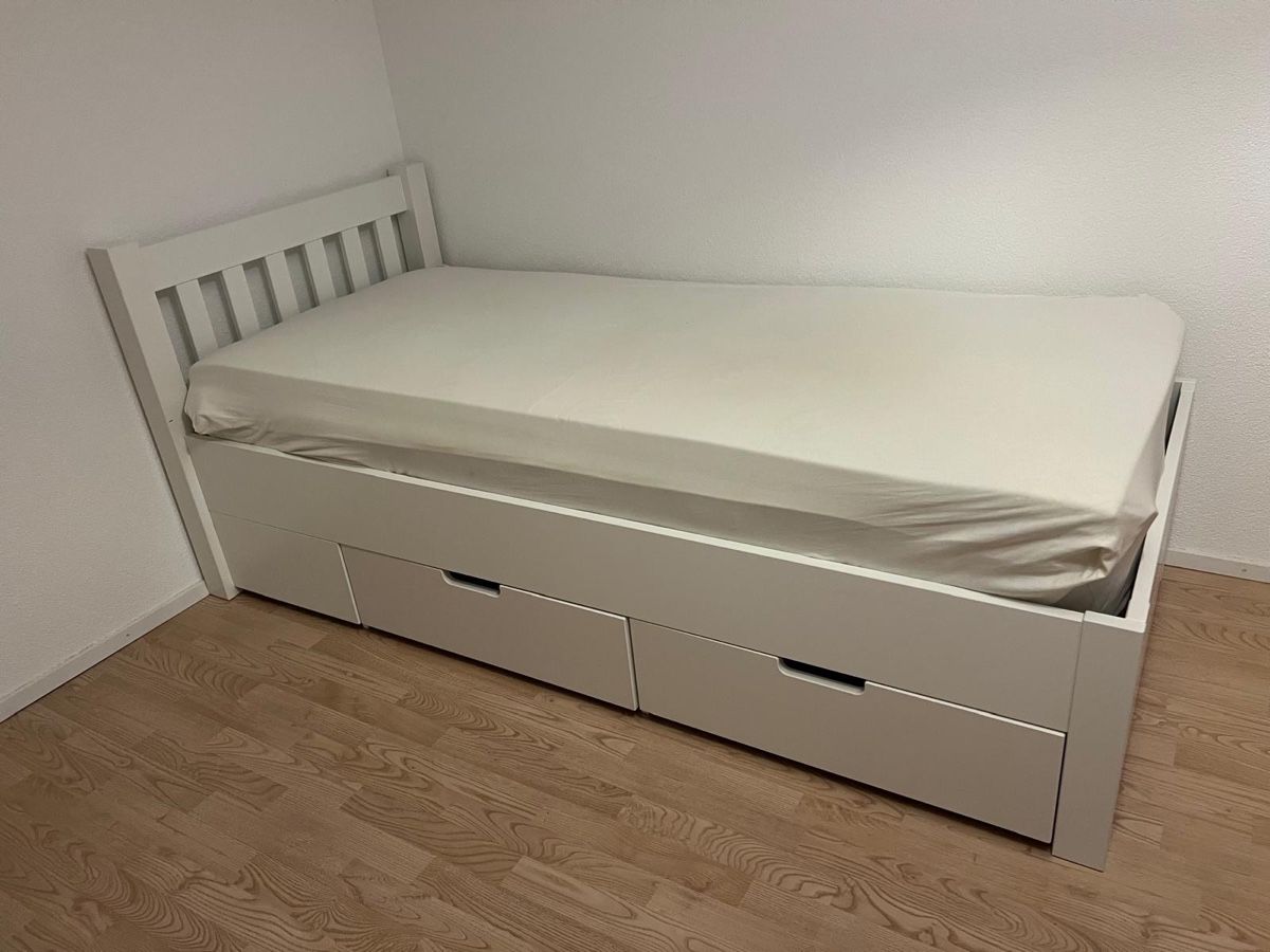 Ikea Betten: Ikea Bett 99x200 cm weiss – Neu (gemäss Beschreibung) aus Rudolfstetten von Mozzi68 1