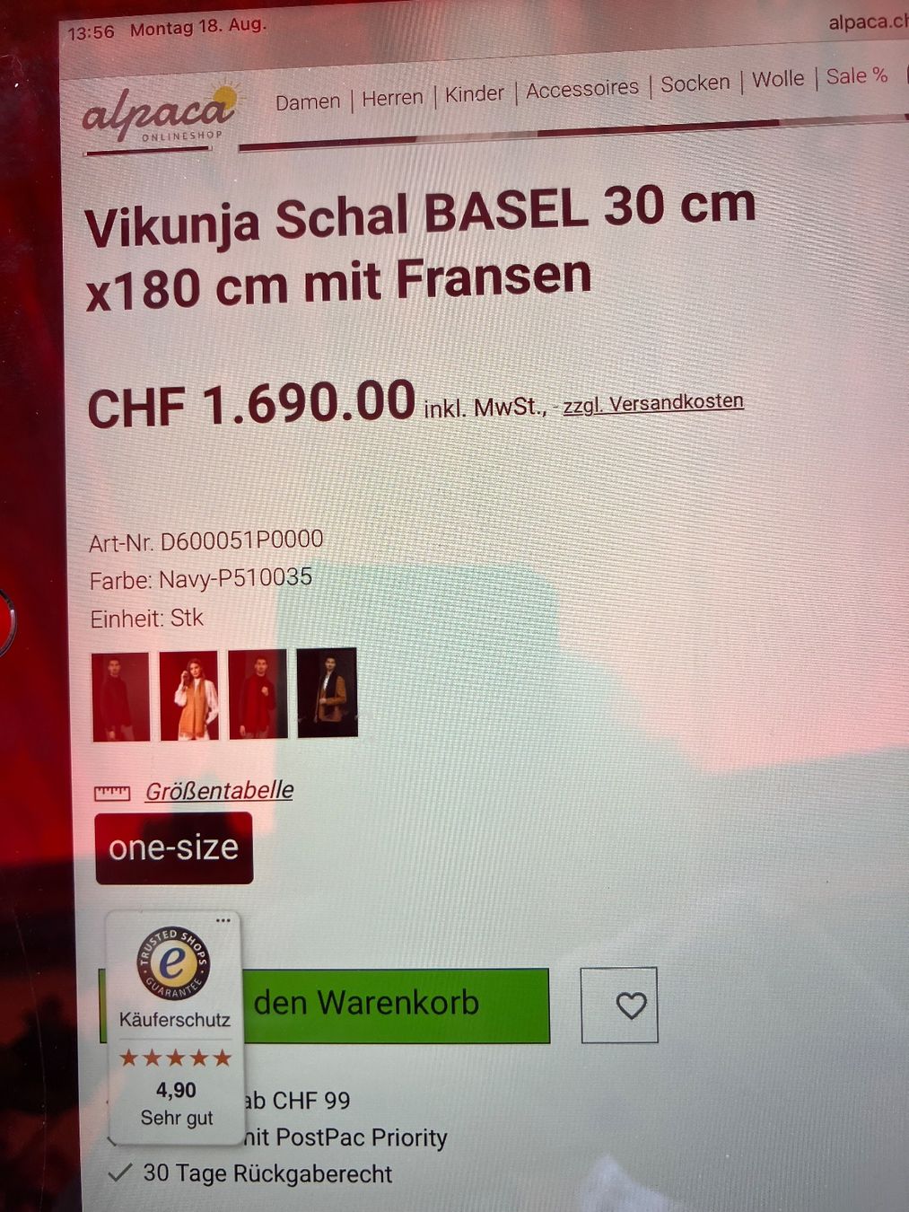 Foulard & Sciarpe: Neu und originalverpackt:  100% Vikunja Schal BASEL – Nuovo e nell'imballaggio originale da Bassersdorf venduto da groovygremlin 8