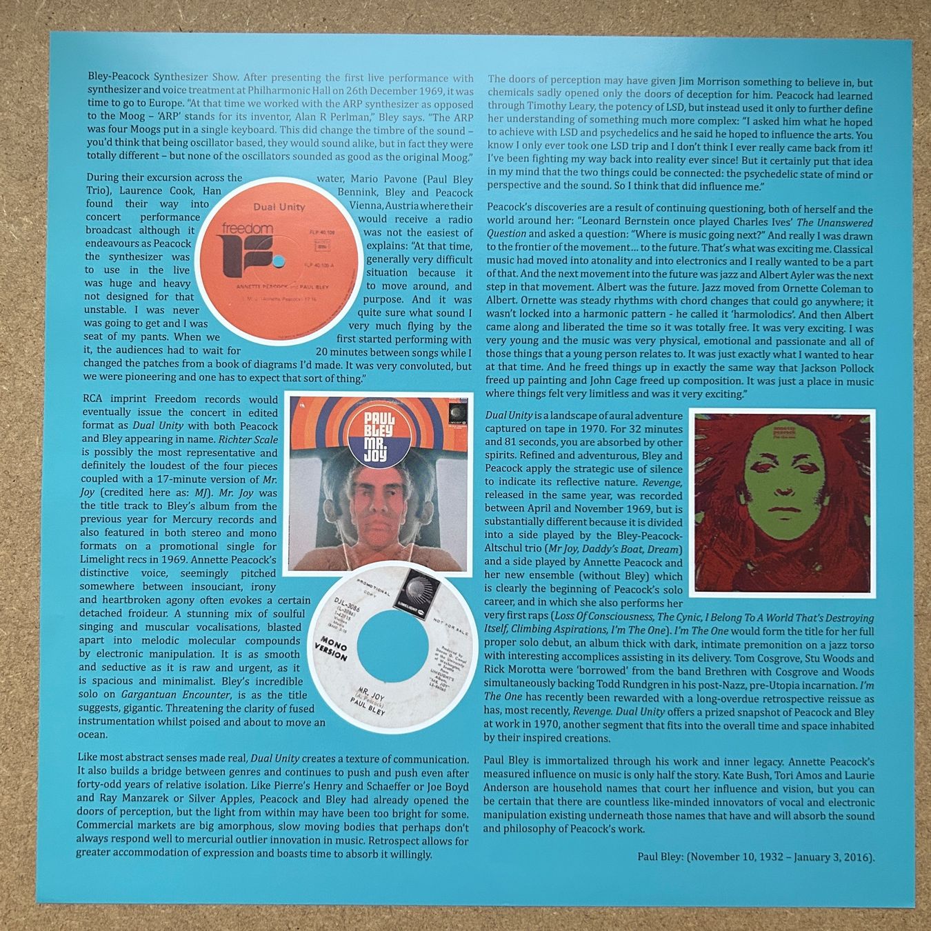 Schallplatten: Annette Peacock & Paul Bley  Dual Unity LP – Gebraucht aus Lausanne von Pask1 5
