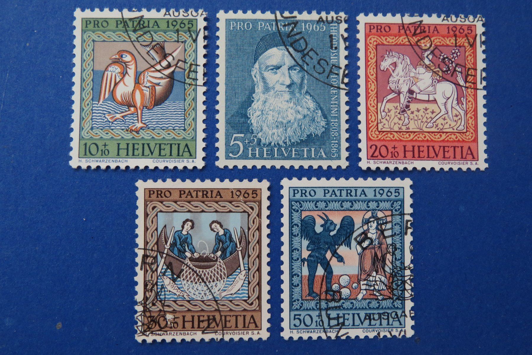 Alle Briefmarken: Serie Pro Patria 1966 off.Ersttag-Eckstempel Bern – Gebraucht aus Brunnen von Kumari