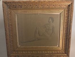 Dessin académique s.XIX. Cadre Barbizon
