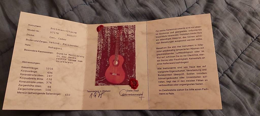 Strumenti musicali: Dieter Hopf Gitarre – Usato da Oberwil b. Zug venduto da kev_tcp2 2
