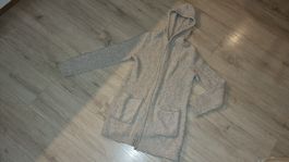 Flauschiger Strickmantel mit Kapuze, gr M