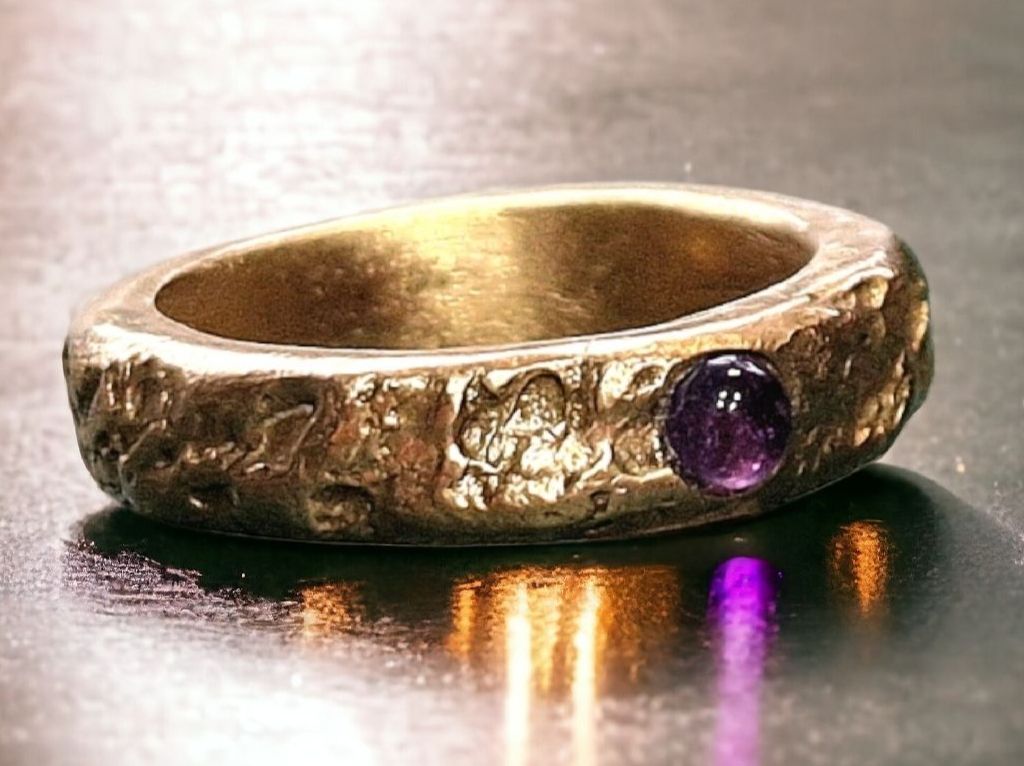 Anelli: Wilder Ring, handgemacht, Bronze & Amethyst. Grösse 48. – Nuovo e nell'imballaggio originale da Aarau venduto da Schmuckhoehle_MD 3