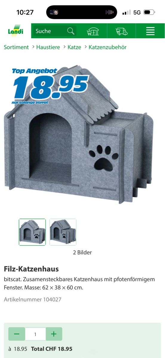 Niches, paniers: Fils-Katzenhaus – D'occasion à Möhlin par svd_r8h5 1