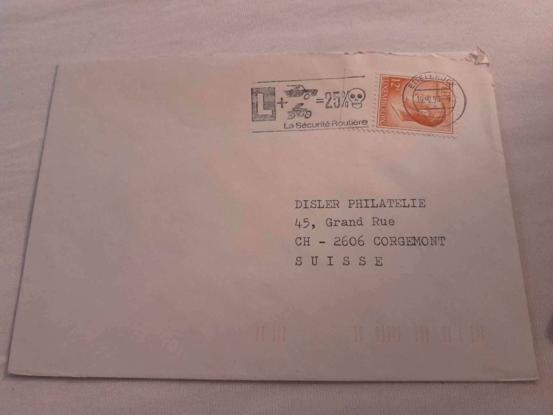 Tutti i francobolli: Enveloppe Luxembourg Ettelbruck 19.2.1990 – Usato da Marly venduto da globetrotter1723