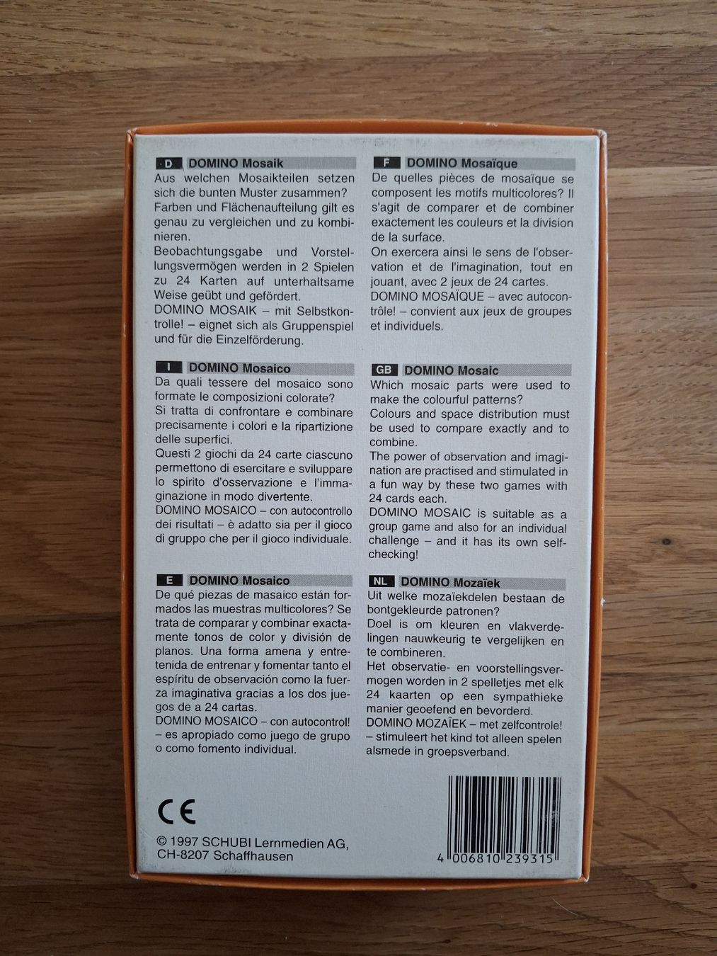 Spiele: Mosaik Domino - Lernspiel – Gebraucht aus Zürich von Vordermannd86 1