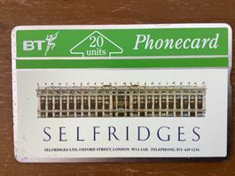 Telefonkarte British Telecom BTA022 Selfridges