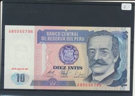 1987 Peru, Banknote 10 Intis, ungebraucht
