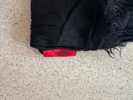 Schal, HUGO, schwarz, dünn