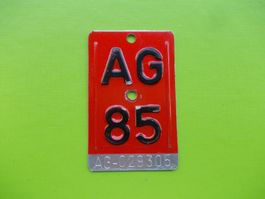 Velonummer / Fahrradnummer AG 85