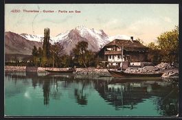 AK Gunten, Häuserpartie am Thunersee