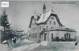 Neues Postgebäude in Appenzell im Winter