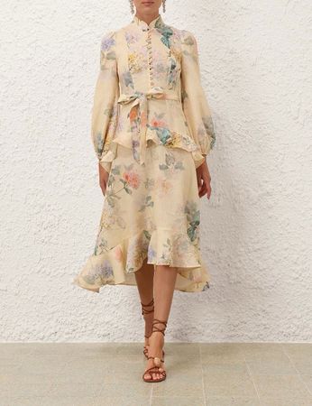 Zimmermann Elegant Linen Midi Dress[rrp$1150]