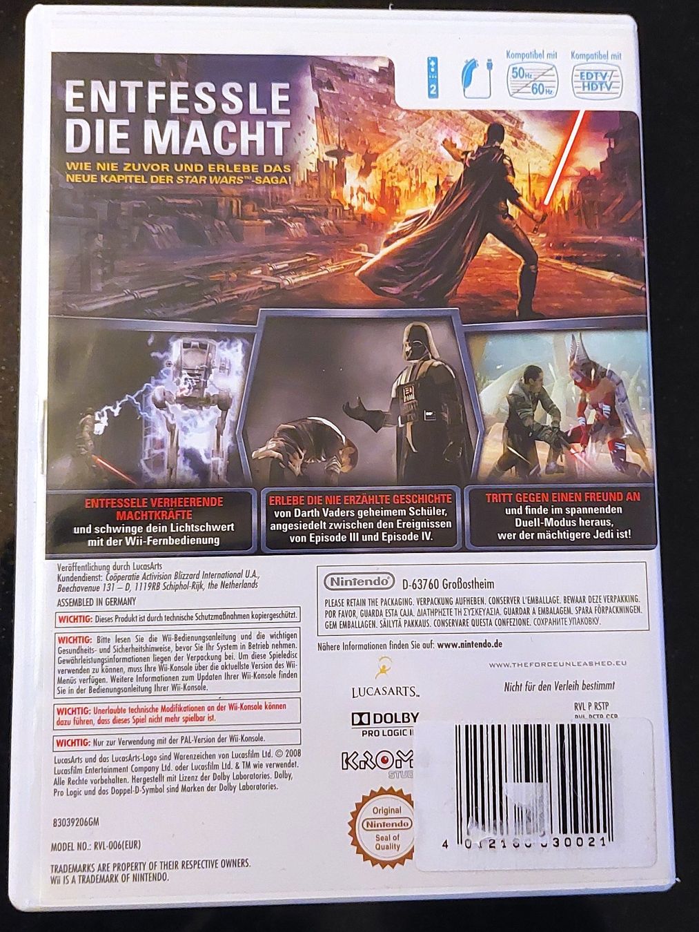 Nintendo Giochi: STAR WARS FORCE UNLEASHED (PAL) - NINTENDO WII – Usato da Spiegel b. Bern venduto da Natix 1