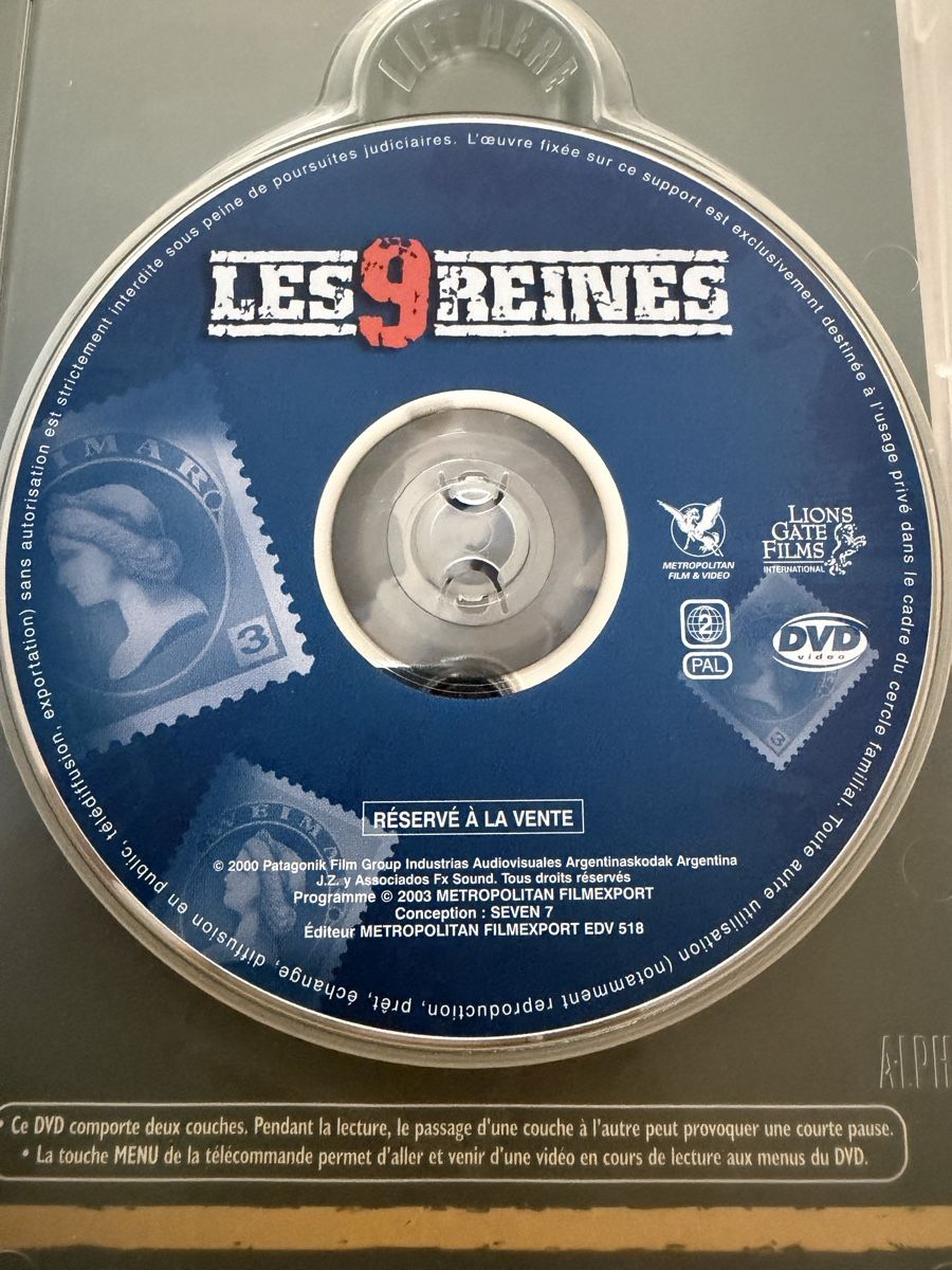 Tutti i DVDs: DVD : Les 9 Reines (2000 - Fr. / Esp.) – Usato da Yverdon-les-Bains venduto da Chewbacca67 2