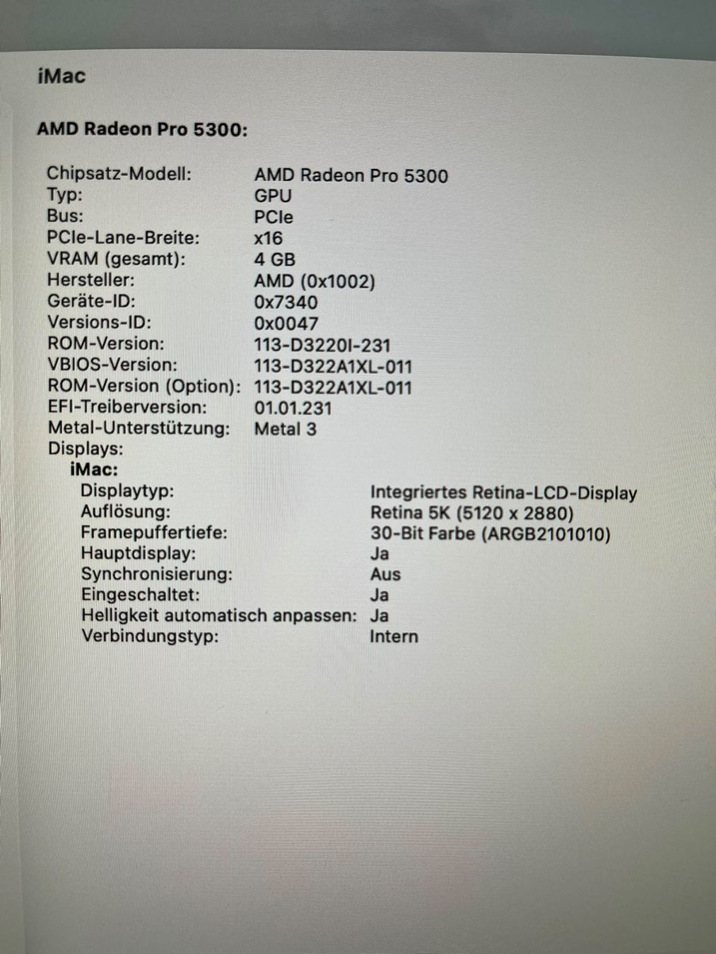 Apple PCs: iMac AMD Radeon Pro 5300 – Gebraucht aus Staad SG von romi2009 3