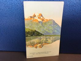 Alte Graubünden-Postkarte, Silsersee & Piz Margna