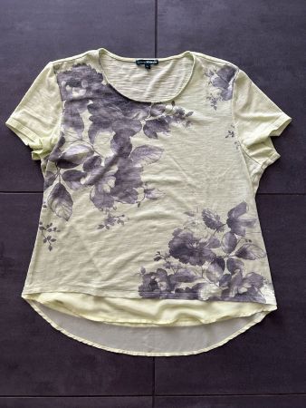 Damen T-Shirt Charles Vögele Blumenprint gelb Grösse L