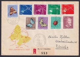 PJ 1952, FDC Kombibrief J143-147, illustriert, Kat: 200.-