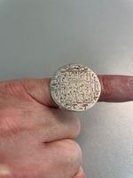 Antiker islamischer Talisman-Ring / Amulett massiv Silber