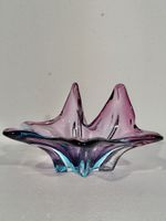 Elegant Murano Style Art Glass Bowl - Purple and Blue