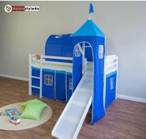 Hochbett Spielbett Kinderbett Rutsche Turm