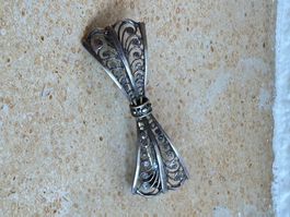 Vintage Silberbrosche, Filigran (800er Silber)