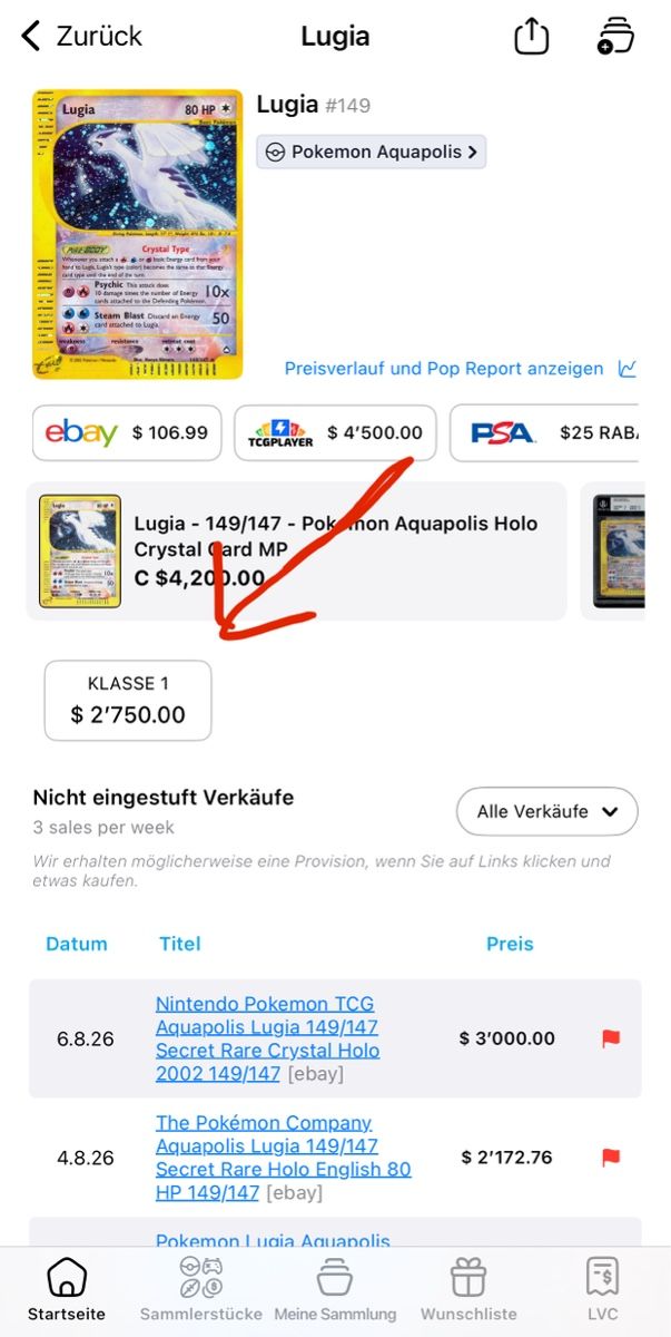 Pokémon Carte collezionabili: Pokémon Lugia Aquapolis Holo – Usato da Bergdietikon venduto da GTC75 2