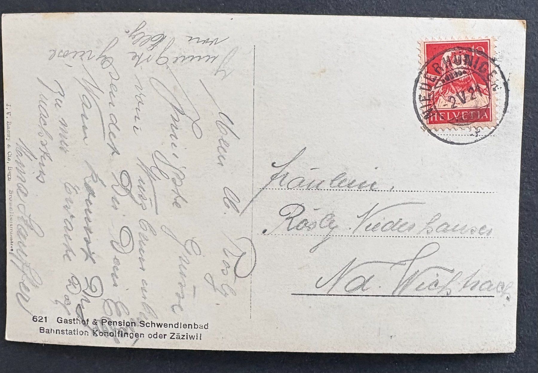 Cartoline postali: ANSICHTSKARTE GASTHOF & PENSION SCHWENDIENBAD – Usato da Ostermundigen venduto da crazy-horse-1840 1