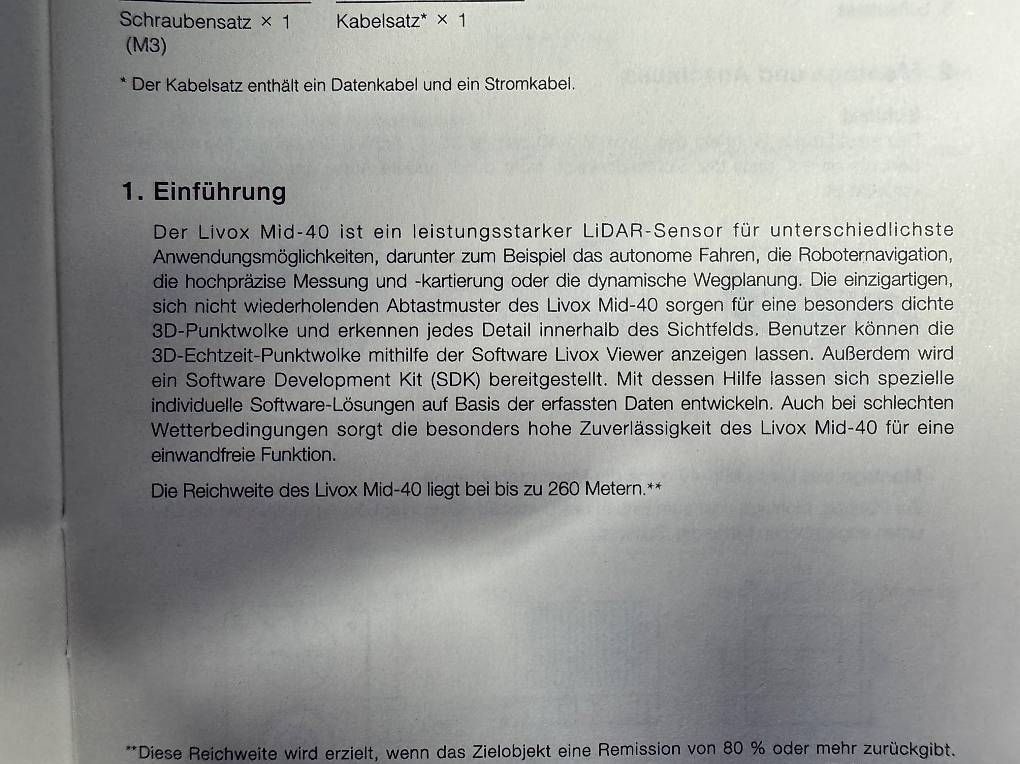 Scanner: LIDAR Laserscanner Livox Mid-40 NEU – Usato da Walzenhausen venduto da nobelsales 9