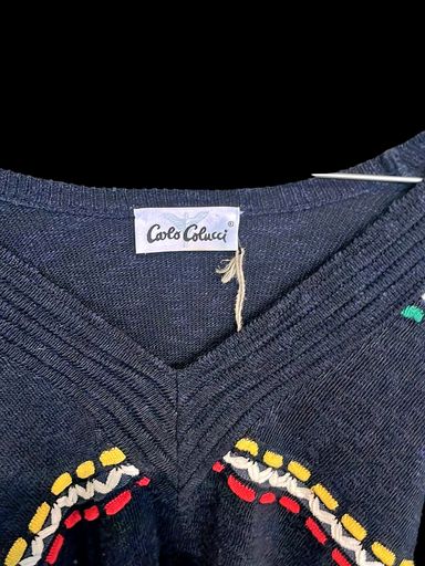 Carlo Colucci Maglioni & Felpe: Carlo Colucci Schwarzer Pullover mit buntem Muster - Größe – Usato da Zug venduto da vinokilo 3