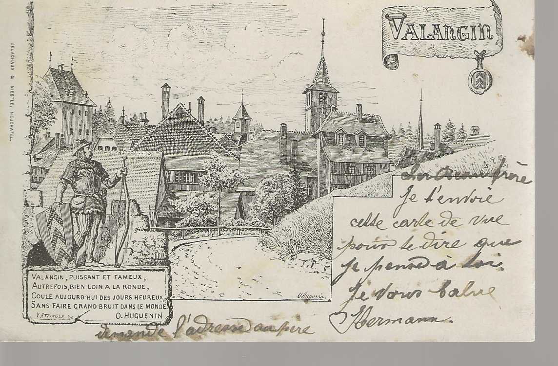 Cartoline postali: carte postale Valangin – Usato da Sorvilier venduto da carose01