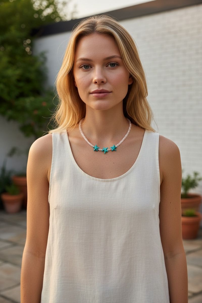 Catenine: Bergkristall Kette mit Howlith Sternchen  – Nuovo e nell'imballaggio originale da Kriens venduto da Hortensie6 4