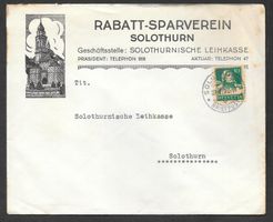 Solothurn illustrierter Brief Rabattverein 22.11.1928