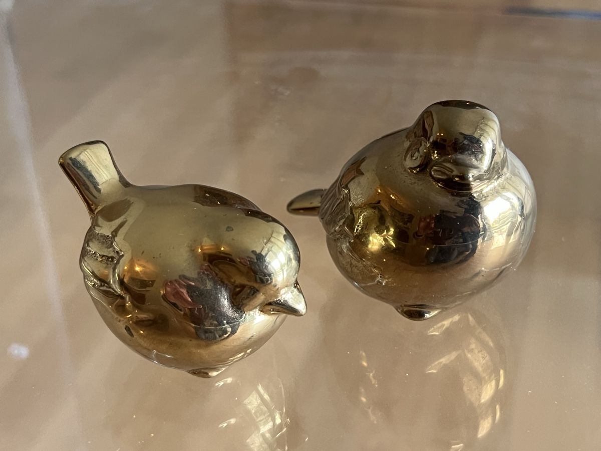 Statuette: 2 Messing Spatzen, Briefbeschwerer – Usato da Zürich venduto da juergarno 2
