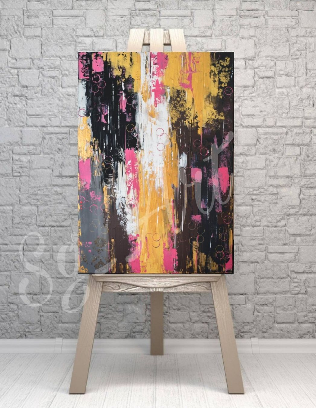 Gemälde: Acrylbild abstrakt schwarz gold Unikat – Neu und originalverpackt aus Rheinau von Sussel 2