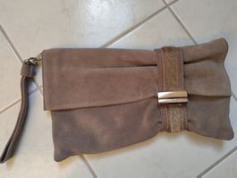 Nardelli Clutch taupe/ hellbraun aus Echtleder