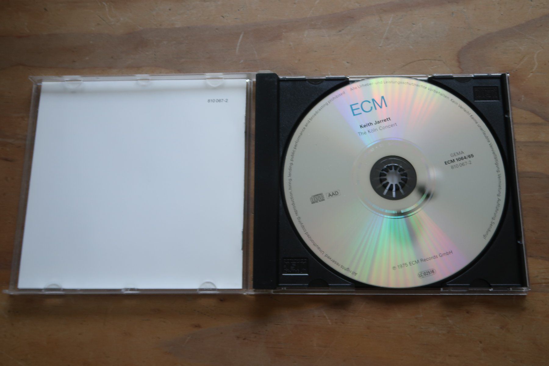 CD: KEITH JARRETT - THE KÖLN CONCERT -  CD – Usato da Basel venduto da Patiscat 3