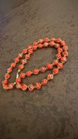 Collier Vintage en Verre Rouge murano,  Idéal pour l'Été!