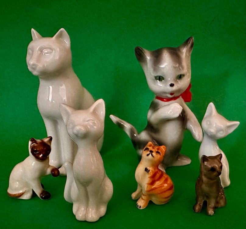 5 Stück Katzen Figuren Auto-Dekoration | Süße Mini-Katzen Für Armaturenbrett & Rückspiegel | Niedliches Autozubehör