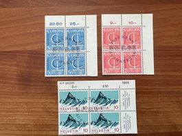 1966  CH Erstag gest.Viererblock mit Tab  (K152)