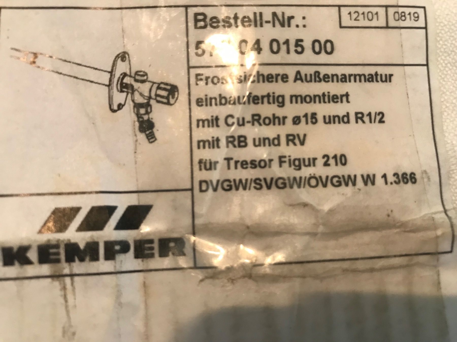 Armaturen: Frostsicheres Ventil, Kemper – Neu (gemäss Beschreibung) aus Winterthur von  6