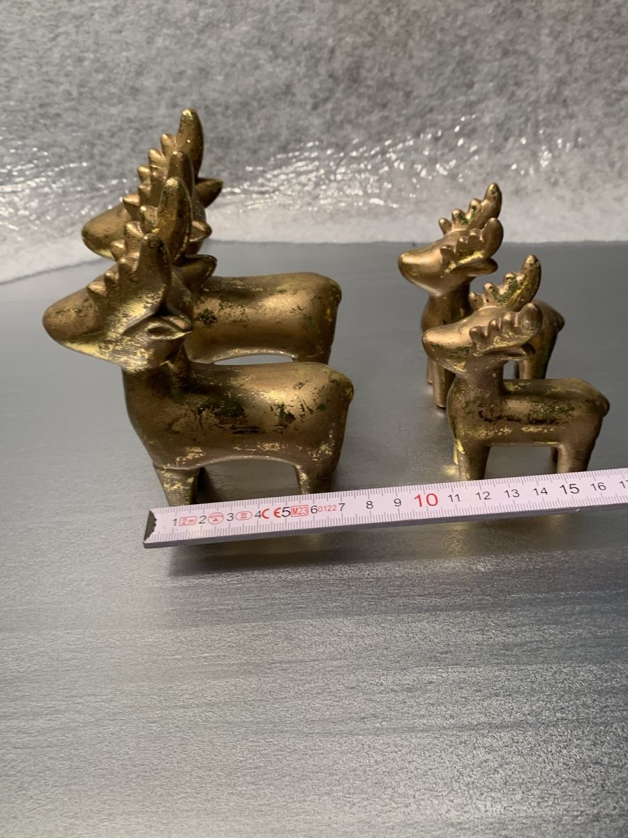 Tutte le decorazioni: 4 Stück Goldene Dekofigur Hirsch – Nuovo (secondo la descrizione) da Erlenbach ZH venduto da Ritschly 1
