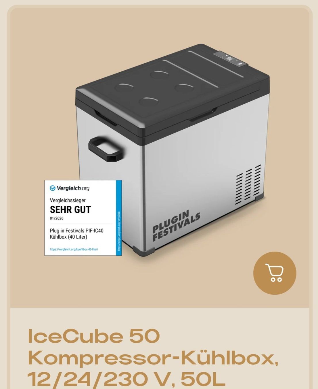 Frigoriferi & Refrigeratori: IceCube 50 Kompressor-Kühlbox 50L - Plug in Festivals – Nuovo e nell'imballaggio originale da Büren an der Aare venduto da Wir1