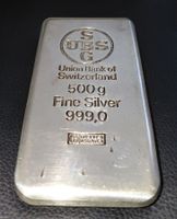 500g - 999,0 Fine Silver - Historischer UBS-Barren