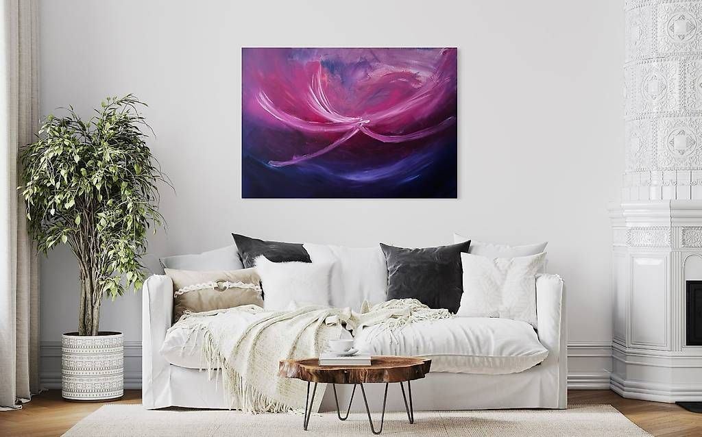 Dipinti: 70x100cm Bild violett-pink "Impuls" – Nuovo e nell'imballaggio originale da Urdorf venduto da manuela4