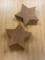 2 St Stern - Nussbaum - sägerau - 18cm - Weihnachtsdeko